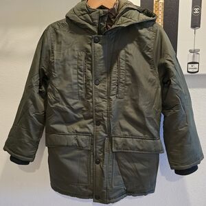 Michael Kors Boys Olive Green Hooded Puffer